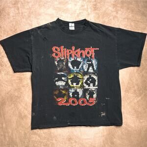 Vintage Y2K Slipknot Subliminal Verses Tour T-Shirt 2005 Distressed Thrashed XL